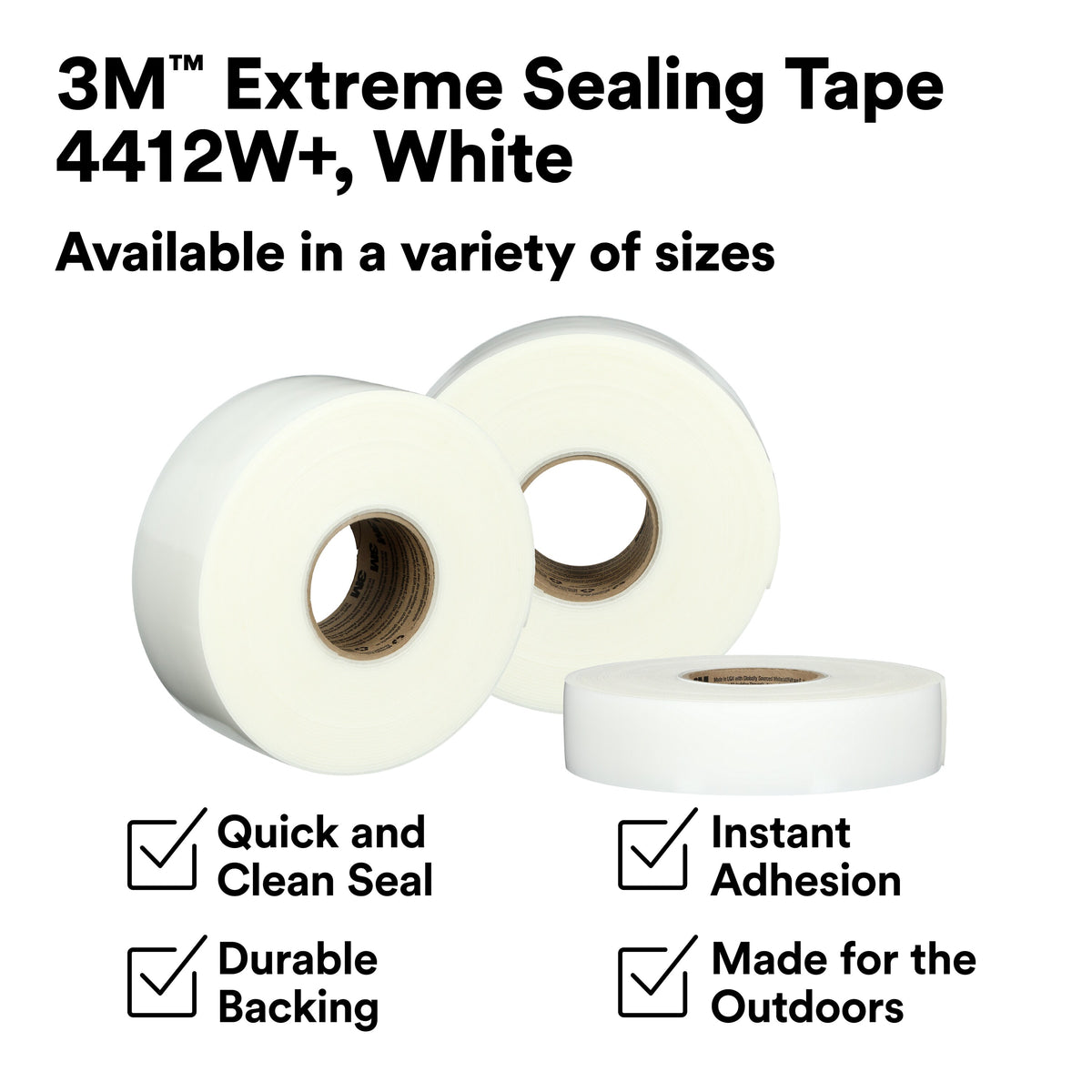 3M Extreme Sealing Tape 4412W+, White, 50 mm x 16.5 m