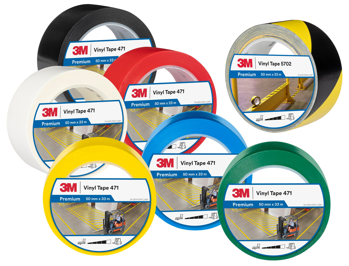 3M Vinyl Tape 471, Yellow, 50 mm x 33 m, 0.14 mm