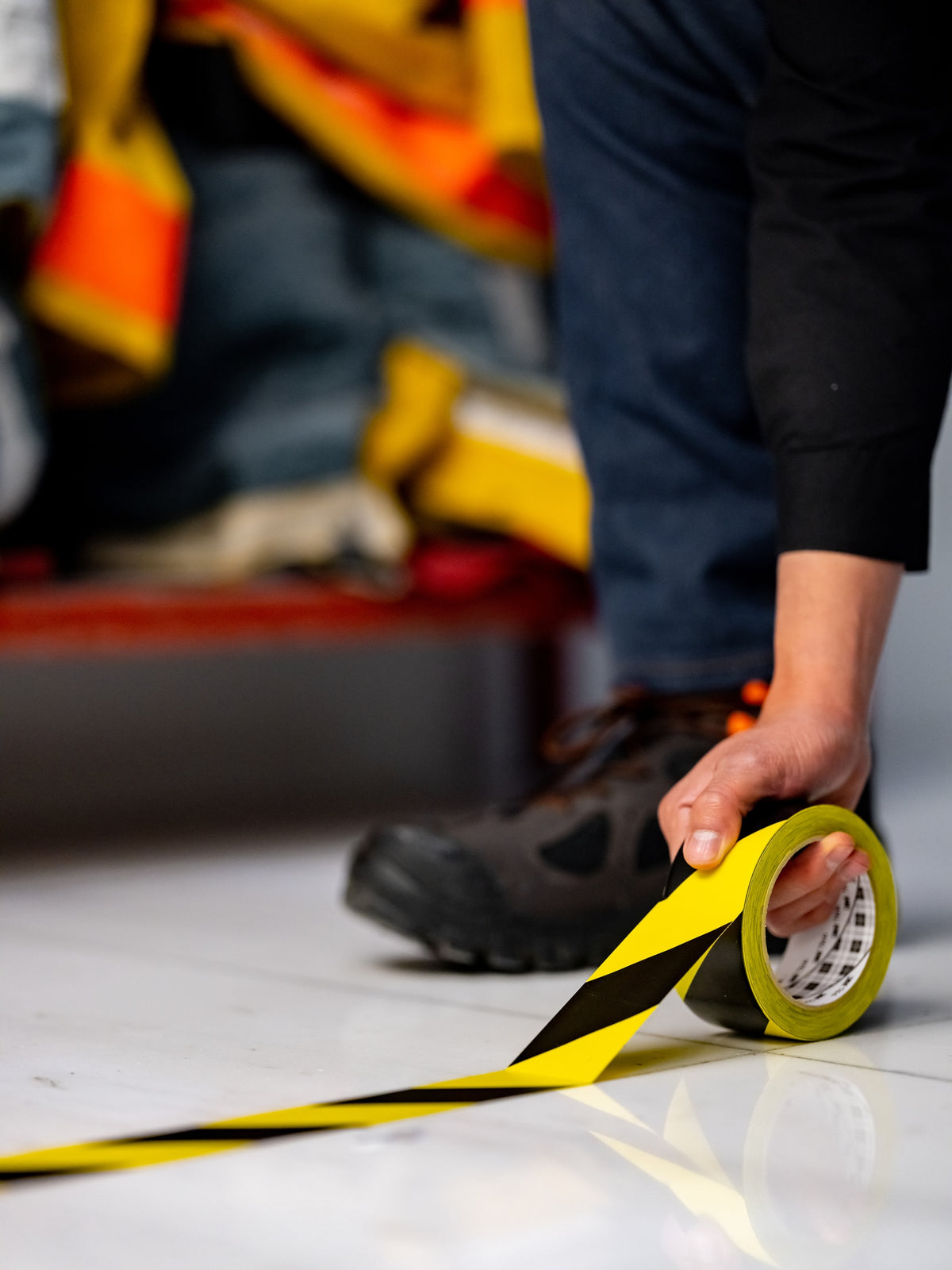 3M Hazard Warning Tape 766i, Yellow/Black, 50 mm x 33 m, Bulk