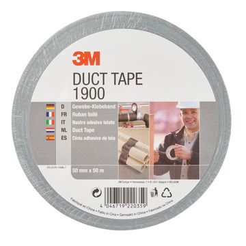 3M Value Duct Tape 1900, Silver, 50 mm x 50 m, 0.17 mm