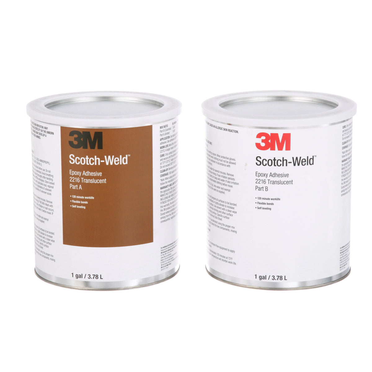 3M Scotch-Weld Epoxy Adhesive 2216, Translucent, Part B/A, US qt Kit