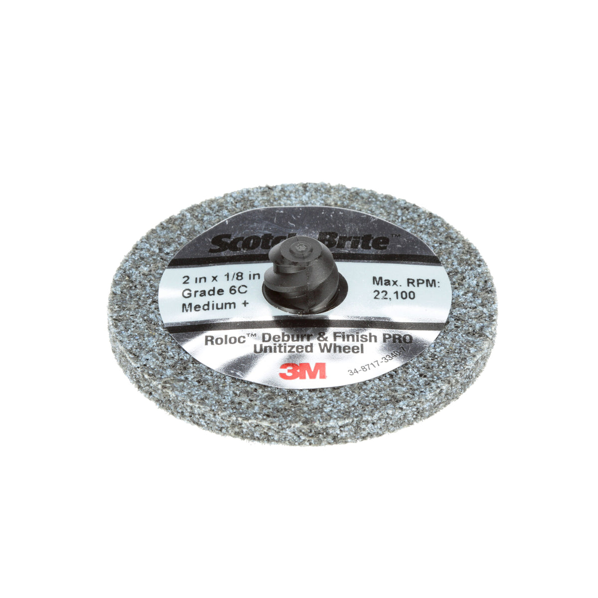 Scotch-Brite Roloc Deburr and Finish PRO Unitized Wheel, 76 mm x 6.35 mm, 2S FIN
