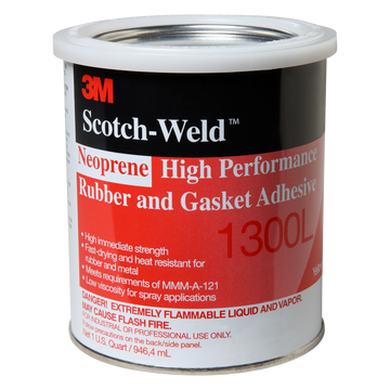 3M Neoprene High Performance Rubber and Gasket Adhesive 1300L, Yellow, US qt